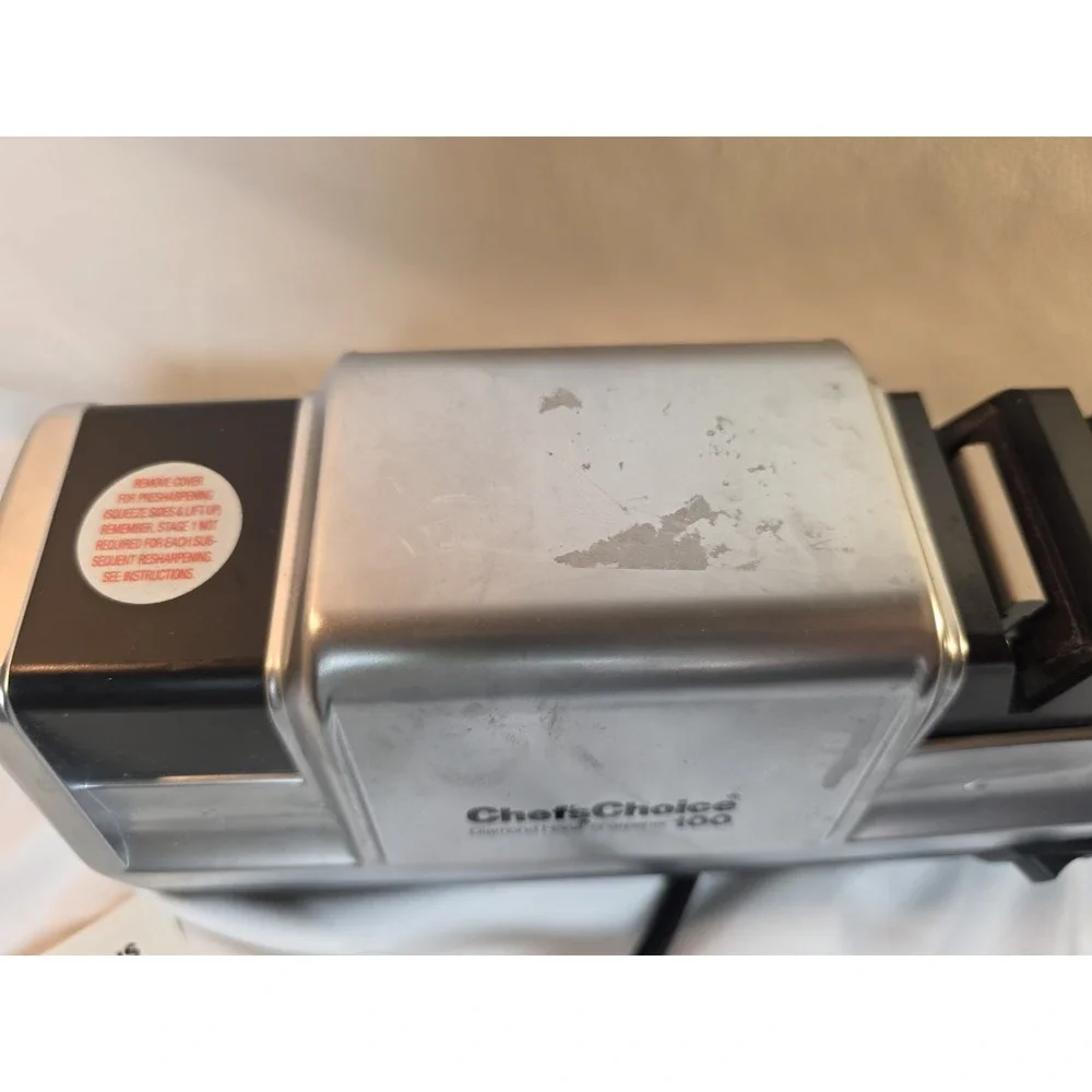Vintage Chef's Choice Chrome Diamond Hone Knife Sharpener Model 100 Heavy Duty